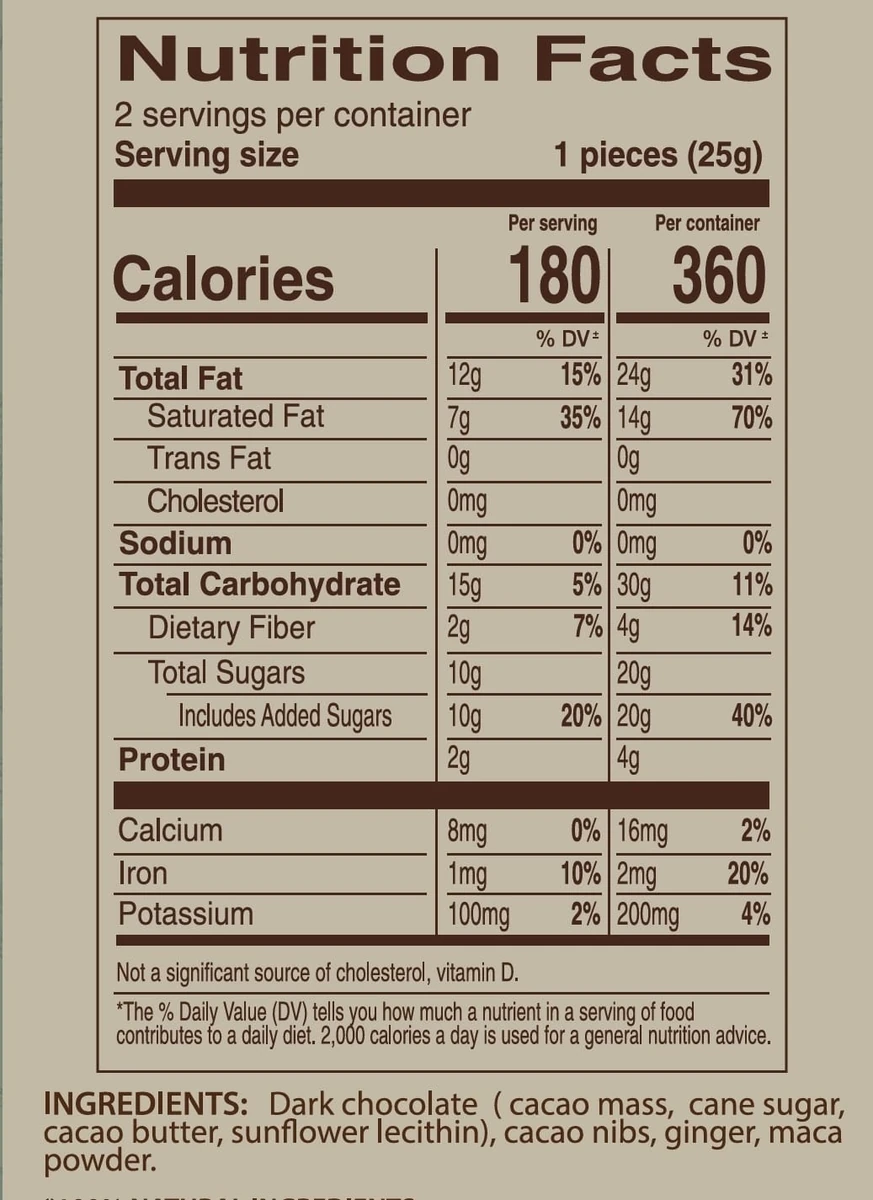 PURE FLOW nutrition facts