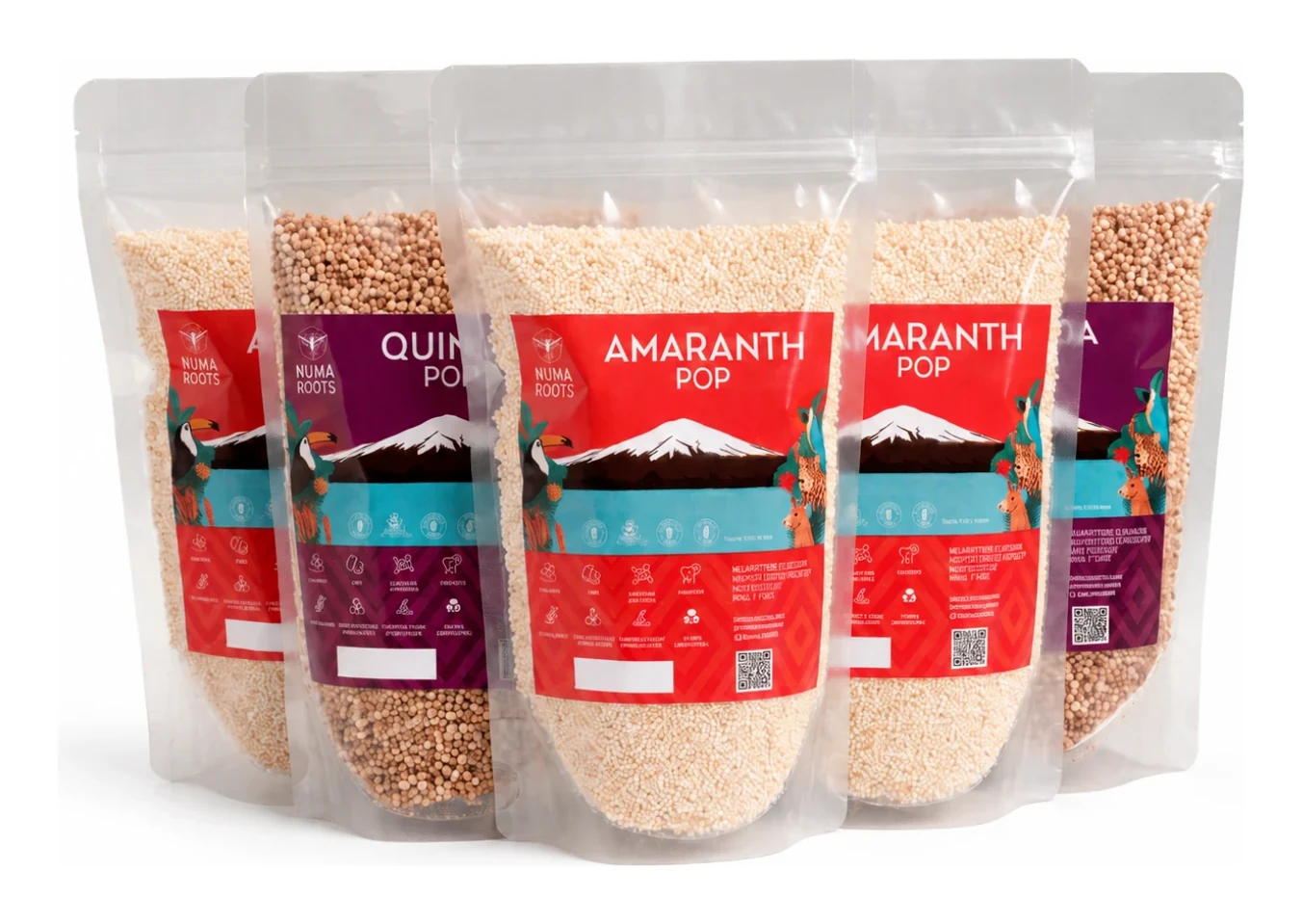 Pack of 5 Premium Snack Toppings - Puffed Quinoa and Amaranth